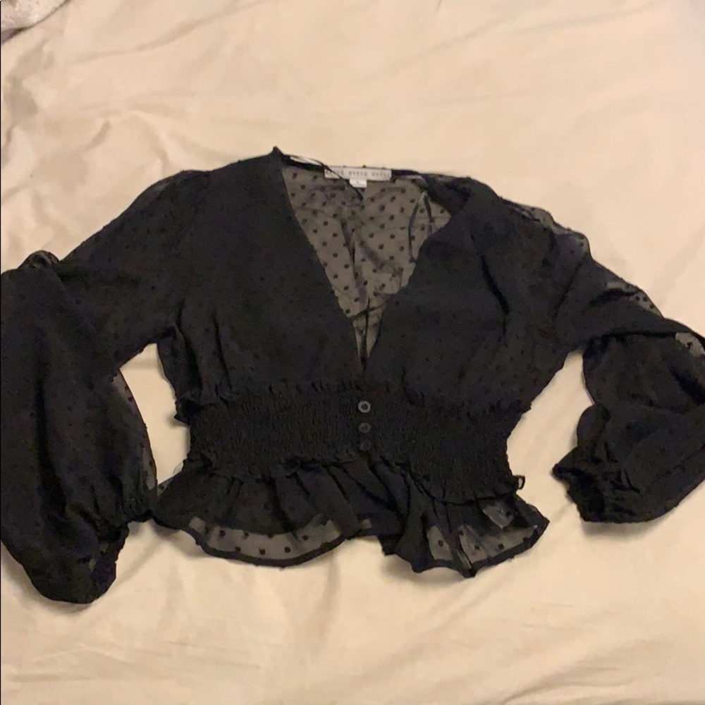 Sheer peplum top